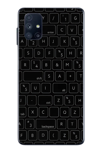 Le Balvo Samsung Galaxy M51 Uyumlu Klavye Tuşları Baskılı Silikon Kılıf