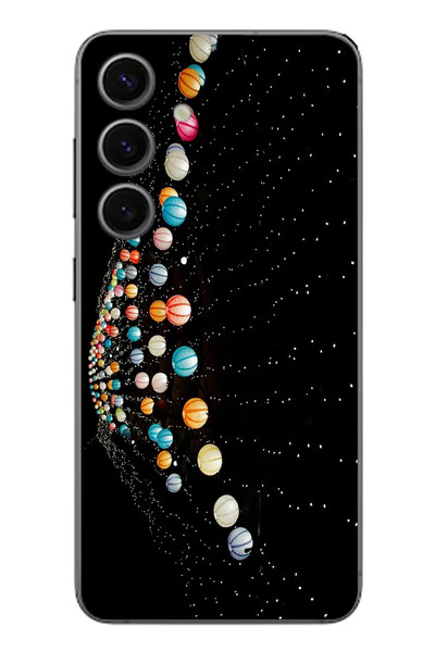 Le Balvo Samsung Galaxy S24 Uyumlu Gezegenlerin Dansı Baskılı Silikon Kılıf