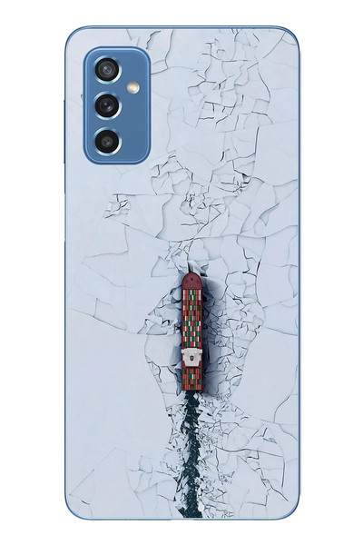 Le Balvo Samsung Galaxy M52 Uyumlu Yük Gemisi Baskılı Silikon Kılıf