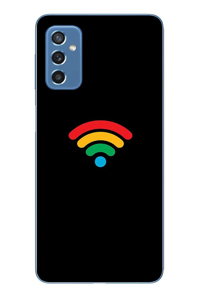 Le Balvo Samsung Galaxy M52 Uyumlu Wifi Simgesi Baskılı Silikon Kılıf