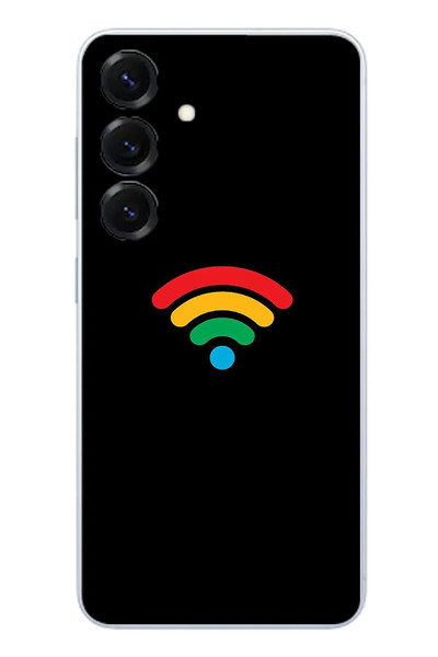 Le Balvo Samsung Galaxy S25 Uyumlu Wifi Simgesi Baskılı Silikon Kılıf