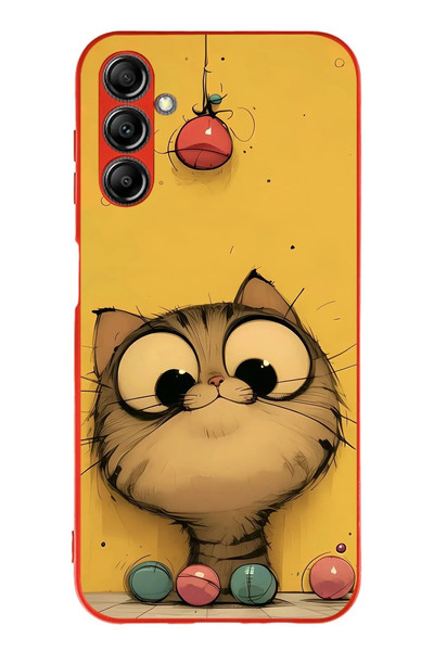 Le Balvo Samsung Galaxy A14 Uyumlu Kedi Çizgisi Baskılı Silikon Kılıf