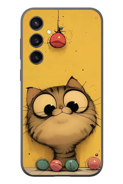 Le Balvo Samsung Galaxy S23 Uyumlu Kedi Çizgisi Baskılı Silikon Kılıf