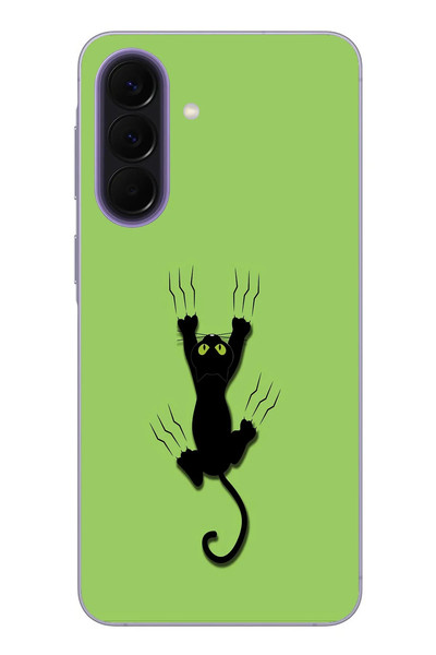 Le Balvo Samsung Galaxy A57 Uyumlu Tutunan Kedi Baskılı Silikon Kılıf