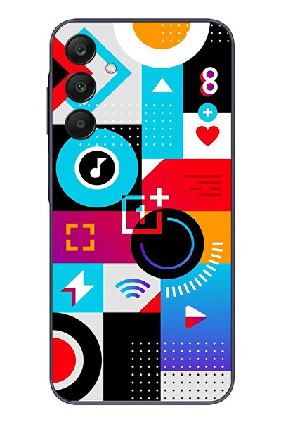 Le Balvo Samsung Galaxy A25 Uyumlu Teknoloji Çizgileri Baskılı Silikon Kılıf