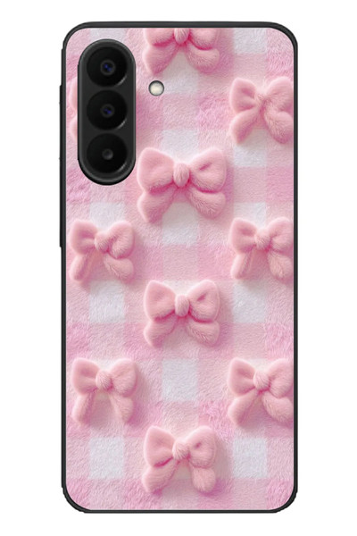 Le Balvo Samsung Galaxy A27 Uyumlu Pembe Kurdeleler Baskılı Silikon Kılıf