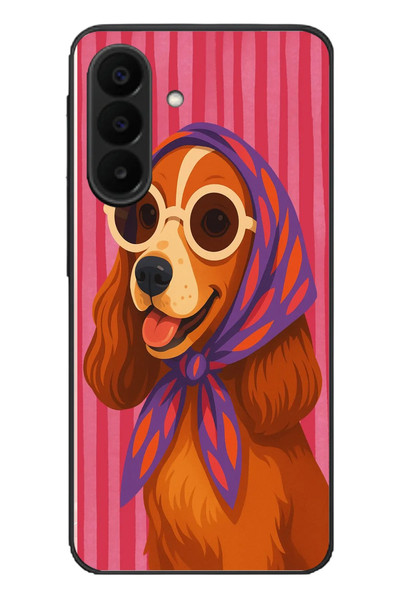Le Balvo Samsung Galaxy A27 Uyumlu Gözlüklü Köpek Baskılı Silikon Kılıf