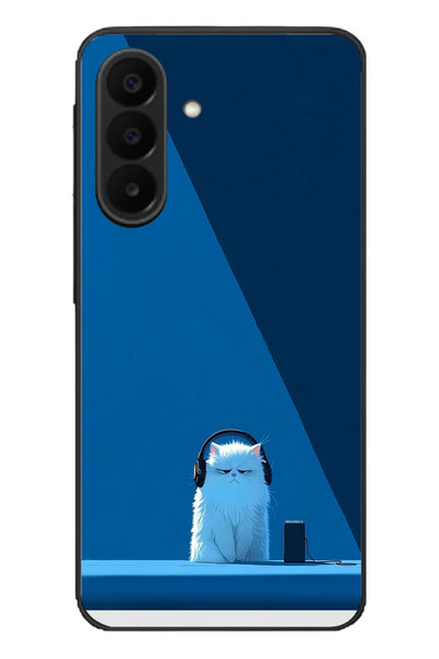 Le Balvo Samsung Galaxy A27 Uyumlu Kulaklı Kedi Baskılı Silikon Kılıf