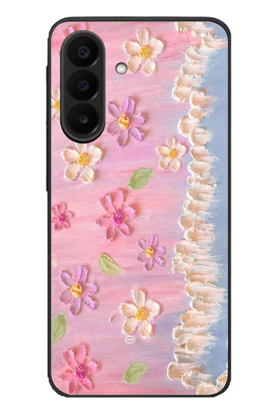 Le Balvo Samsung Galaxy A27 Uyumlu Çiçek Dalgaları Baskılı Silikon Kılıf