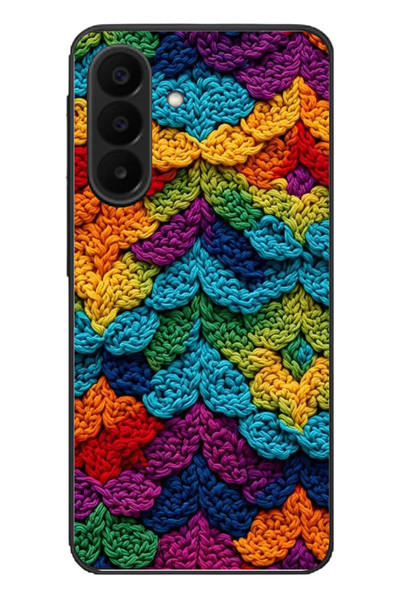 Le Balvo Samsung Galaxy A27 Uyumlu Renkli Örgüler Baskılı Silikon Kılıf