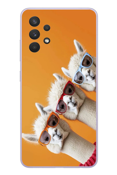 Le Balvo Samsung Galaxy A32 Uyumlu Lamalar Baskılı Silikon Kılıf