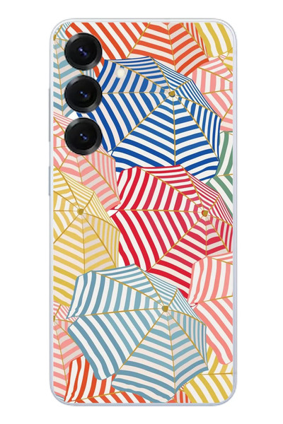 Le Balvo Samsung Galaxy S25 Uyumlu Şemsiyeler Baskılı Silikon Kılıf