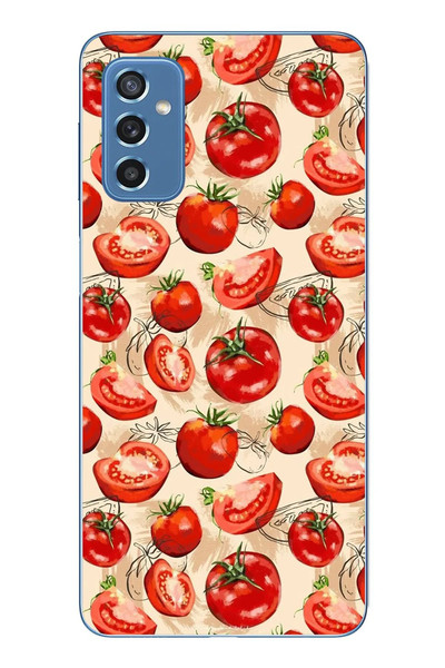 Le Balvo Samsung Galaxy M52 Uyumlu Domatesler Baskılı Silikon Kılıf