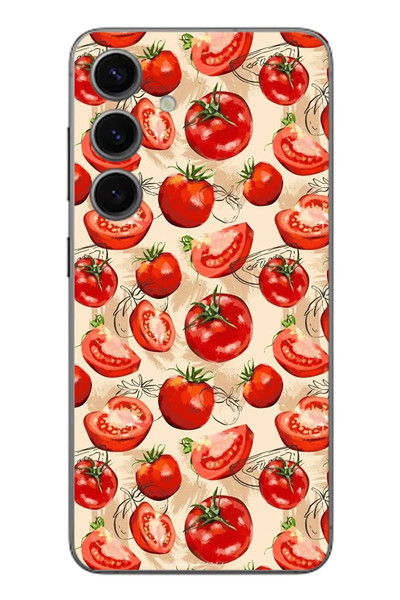Le Balvo Samsung Galaxy S24 Uyumlu Domatesler Baskılı Silikon Kılıf