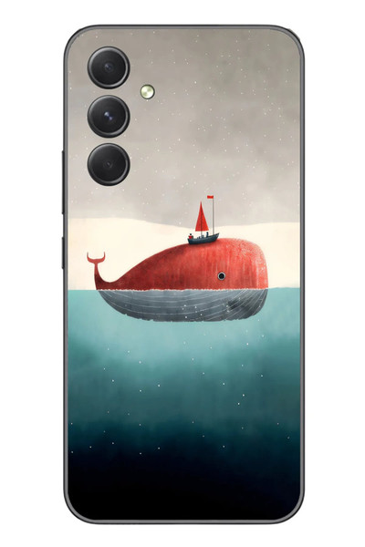 Le Balvo Samsung Galaxy A54 Uyumlu Balina Baskılı Silikon Kılıf