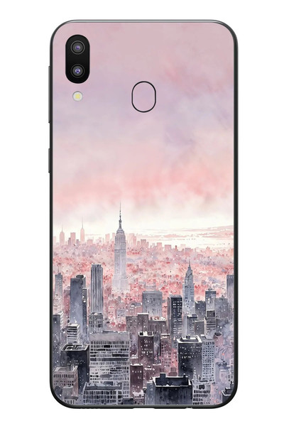 Le Balvo Samsung Galaxy M31 Uyumlu Gökdelenler Baskılı Silikon Kılıf