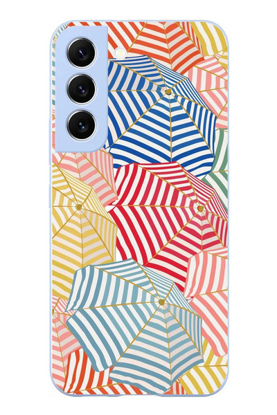 Le Balvo Samsung Galaxy S22 Uyumlu Şemsiyeler Baskılı Silikon Kılıf