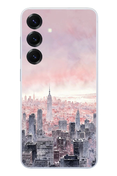Le Balvo Samsung Galaxy S25 Uyumlu Gökdelenler Baskılı Silikon Kılıf