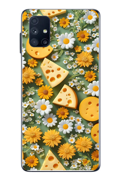 Le Balvo Samsung Galaxy M51 Uyumlu Peynirler Baskılı Silikon Kılıf