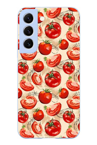 Le Balvo Samsung Galaxy S22 Uyumlu Domatesler Baskılı Silikon Kılıf