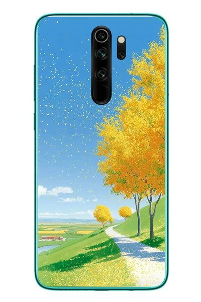 Le Balvo Redmi Note 8 Pro Uyumlu Sarı Sonbahar Ağacı Baskılı Silikon Kılıf