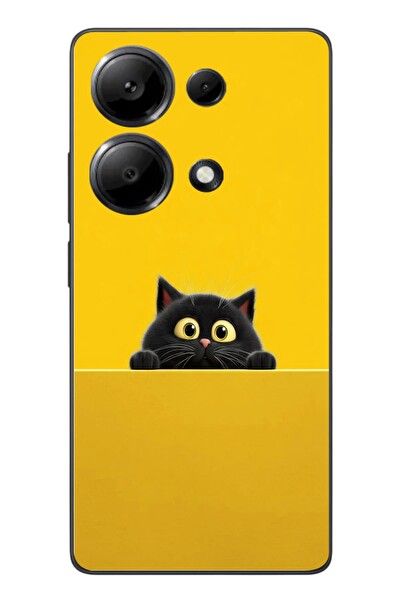 Le Balvo Redmi Note 13 Pro 4G Uyumlu Sarı Gözlü Kedi Baskılı Silikon Kılıf