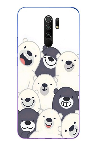 Le Balvo Redmi 9 Uyumlu Gülen Kutup Ayıları Baskılı Silikon Kılıf