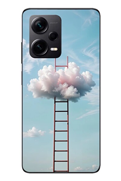 Le Balvo Redmi Note 12 Pro Plus Uyumlu Buluta Çıkan Merdiven Baskılı Silikon Kılıf