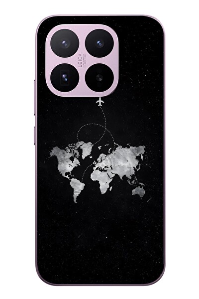 Le Balvo Xiaomi 17T Uyumlu Dünya Haritası Uçuş Baskılı Silikon Kılıf