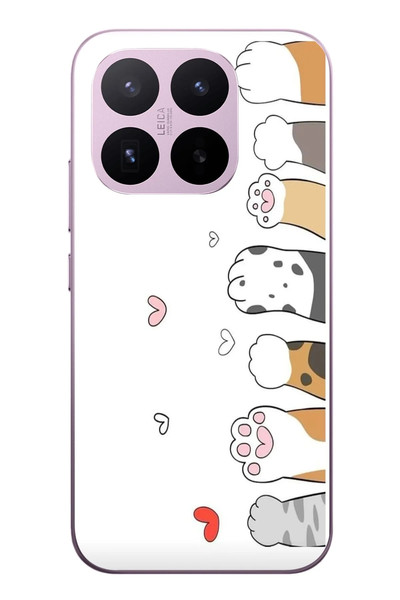 Le Balvo Xiaomi 17T Uyumlu Kedi Harekatı Patileri Baskılı Silikon Kılıf
