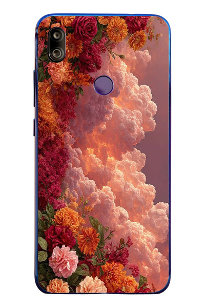 Le Balvo Redmi Note 7 Uyumlu Güller ve Bulutlar Baskılı Silikon Kılıf