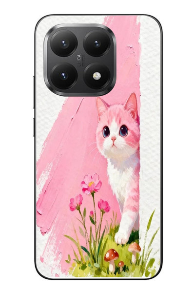 Le Balvo Xiaomi Mi 15T Uyumlu Pembeli Kedi Baskılı Silikon Kılıf