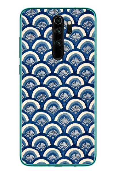 Le Balvo Redmi Note 8 Pro Uyumlu Mavi Bükleler Baskılı Silikon Kılıf