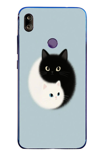 Le Balvo Redmi Note 7 Uyumlu Yin Yang Kediler Baskılı Silikon Kılıf