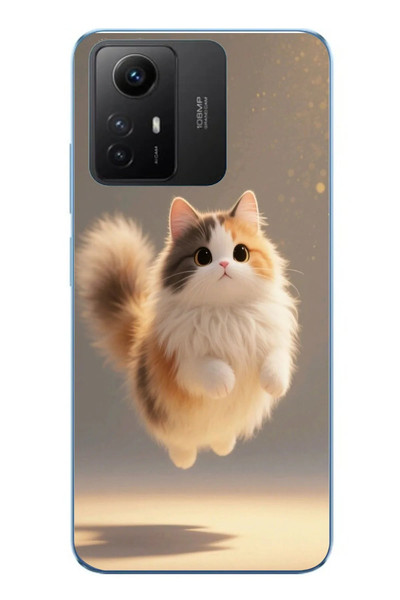 Le Balvo Redmi Note 12S Uyumlu Zıplayan Kedi Baskılı Silikon Kılıf