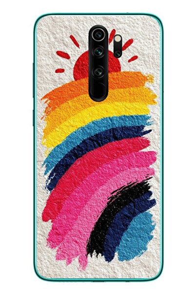 Le Balvo Redmi Note 8 Pro Uyumlu Güneşli Gökkuşağı Baskılı Silikon Kılıf