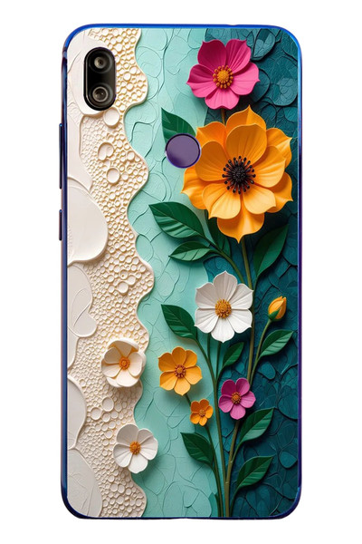 Le Balvo Redmi Note 7 Uyumlu Güzel Modern Çiçekler Baskılı Silikon Kılıf