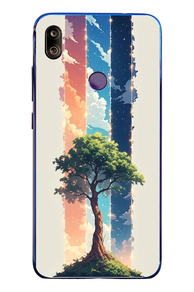 Le Balvo Redmi Note 7 Uyumlu Yalnız Ağaç Dört Mevsim Baskılı Silikon Kılıf