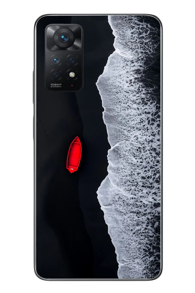 Le Balvo Redmi Note 11 Pro 4G Uyumlu Kırmızı Tekne Yalnız Baskılı Silikon Kılıf