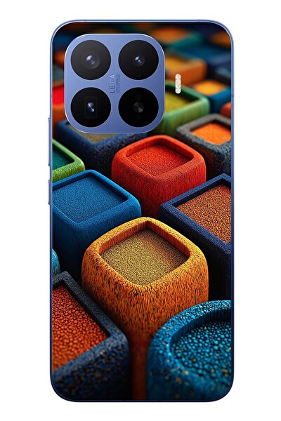 Le Balvo Xiaomi 17T Pro Uyumlu Renkli Kare Puflar Baskılı Silikon Kılıf