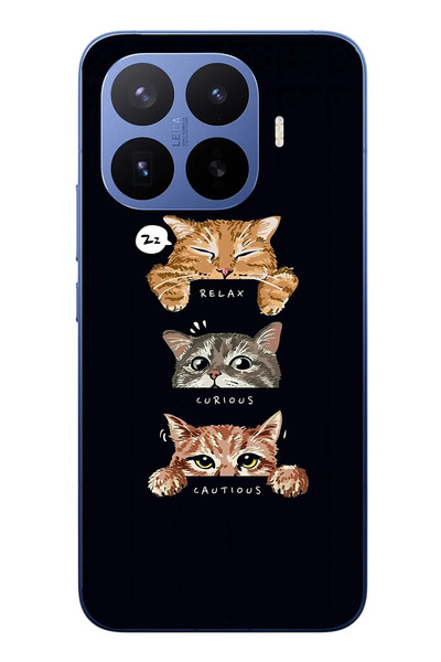 Le Balvo Xiaomi 17T Pro Uyumlu Kedi Halleri Baskılı Silikon Kılıf
