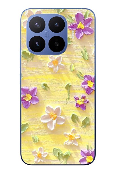 Le Balvo Xiaomi 17T Pro Uyumlu Mor Papatyalar Baskılı Silikon Kılıf