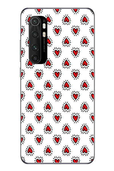 Le Balvo Xiaomi Mi 10 Lite Uyumlu Kalp Çizgisi Baskılı Silikon Kılıf
