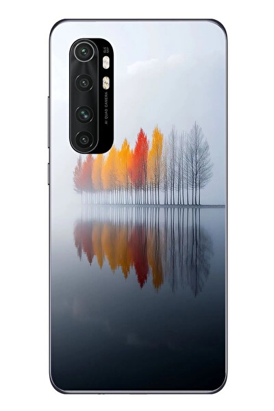 Le Balvo Xiaomi Mi 10 Lite Uyumlu Sonbahar Zamanı Baskılı Silikon Kılıf