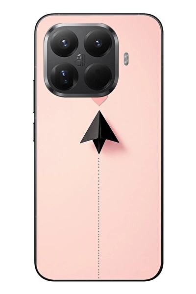 Le Balvo Xiaomi Mi 15T Pro Uyumlu Kalp Siyah Uçak Baskılı Silikon Kılıf