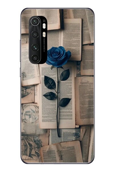 Le Balvo Xiaomi Mi 10 Lite Uyumlu Mor Gül Baskılı Silikon Kılıf