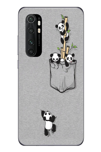 Le Balvo Xiaomi Mi 10 Lite Uyumlu Cepli Panda Baskılı Silikon Kılıf