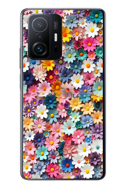 Le Balvo Xiaomi Mi 11 T-11 T Pro Uyumlu Pastel Çiçekler Baskılı Silikon Kılıf