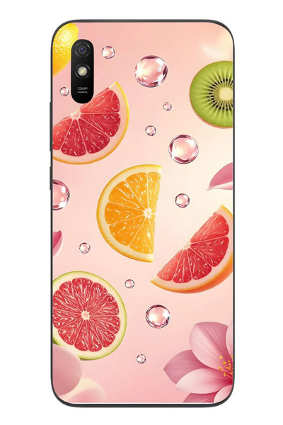 Le Balvo Redmi 9A Uyumlu Meyve Dilimleri Baskılı Silikon Kılıf