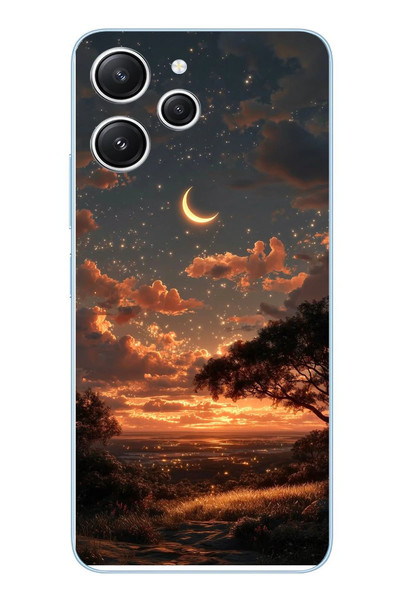 Le Balvo Redmi 12 Uyumlu Ay Gecesi Baskılı Silikon Kılıf